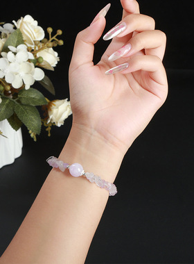 上岸小众天然水晶海蓝宝碎石转运珠手链欧美时尚女手饰流年晶语