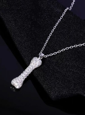 钛钢项链不掉色王一博明星同款骨头吊坠轻奢时尚百搭小众男士