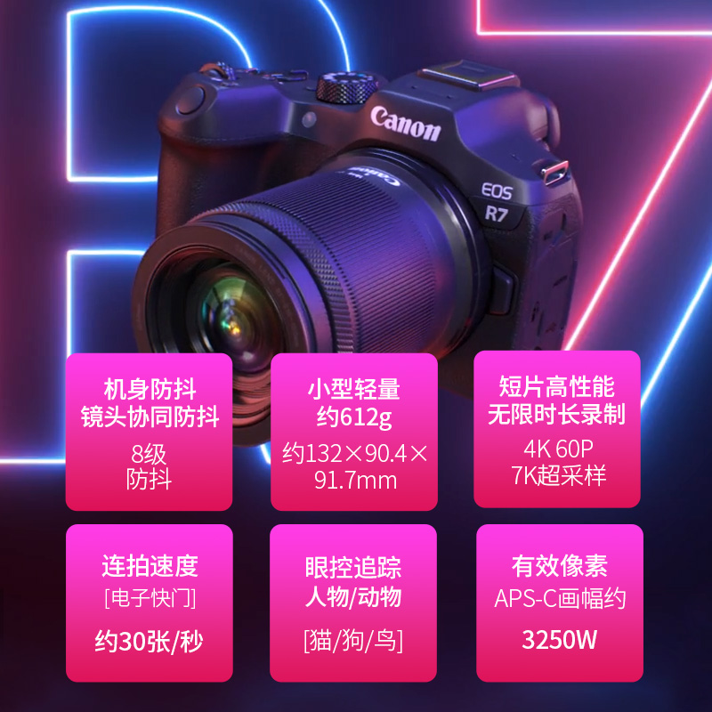 Canon/佳能r7微单照相机 视频直播高清18-150套机 官方旗舰正品 - 图1