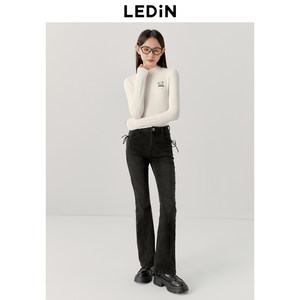 乐町半高领针织打底衫冬季新款保暖长袖T恤柔软保暖内搭上衣