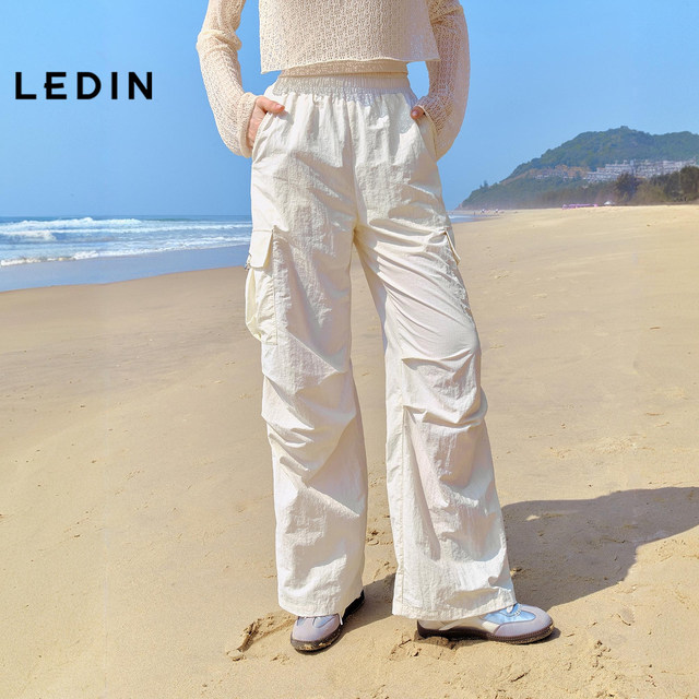 ປ່ອຍໃສ່ເສື້ອກັນແດດ Workwear ບາດເຈັບສາຫັດ Pants Spring and Summer New Loose Straight Pants Versatile Outdoor Sports Pants Wide Leg Pants