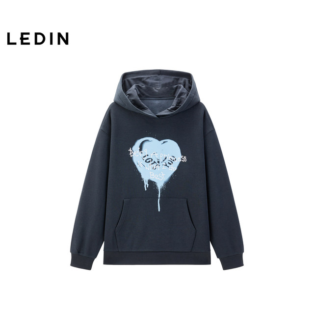 The same new type of spray-painted love long hooded sweatshirt from Leding Shopping Center C1CRE4401