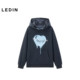 The same new type of spray-painted love long hooded sweatshirt from Leding Shopping Center C1CRE4401