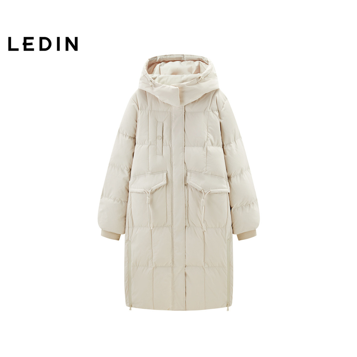 【商场同款】乐町连帽宽松羽绒服冬季新款保暖外套C2ACE4333 - 图2