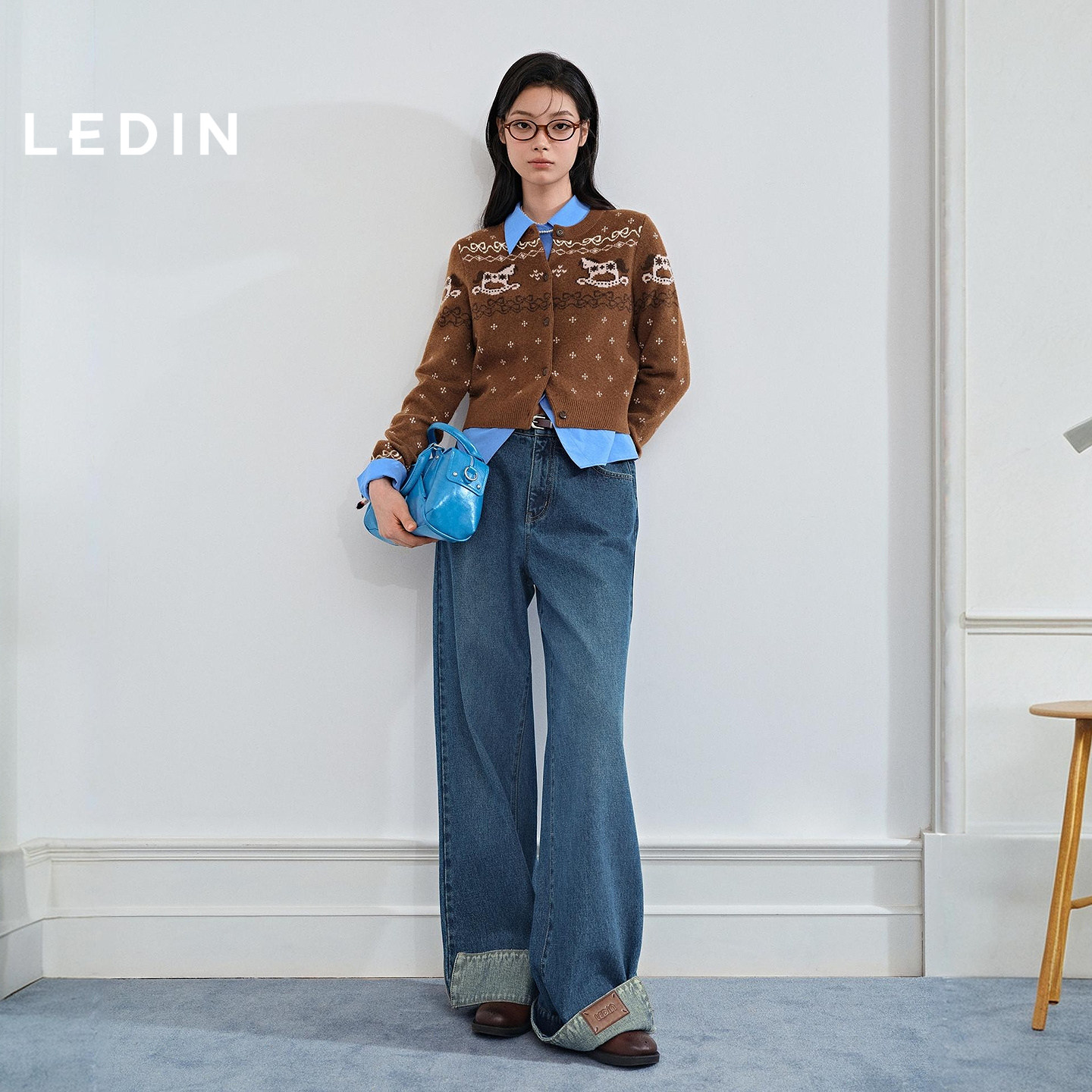 乐町马上好运卡通针织衫女25年冬季新年毛衣正肩合体针织内搭上衣