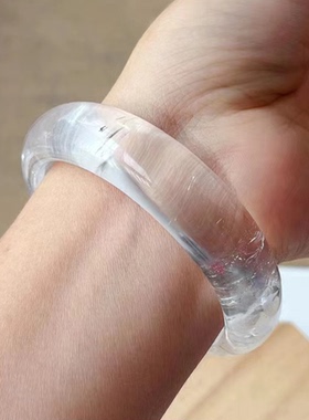 天然高冰净体白水晶手镯
