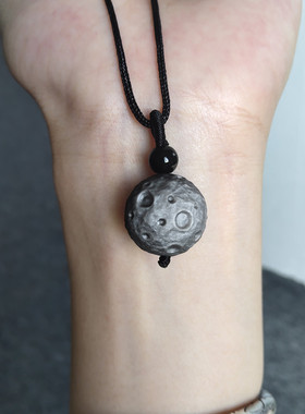 情侣款银曜石国潮醒狮陨石吊坠