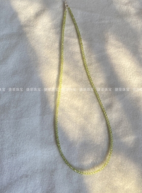 天然橄榄石切面微闪锁骨链颈链女