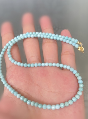 天然原矿绿松石项链锁骨链毛衣链