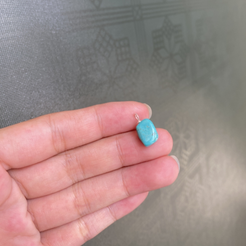 天然绿松石随形小吊坠小提溜项链小卡子随型耳坠文玩侧挂配件配饰 - 图2