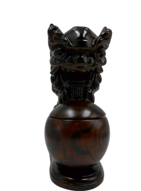 黑檀木京狮子香炉一对摆件烟灰缸