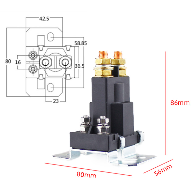 汽车大功率继电器 启动型起动马达 500A12v24v马达连续继电接触器 - 图0