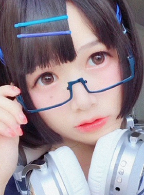 动漫日系半框金属链条眼镜