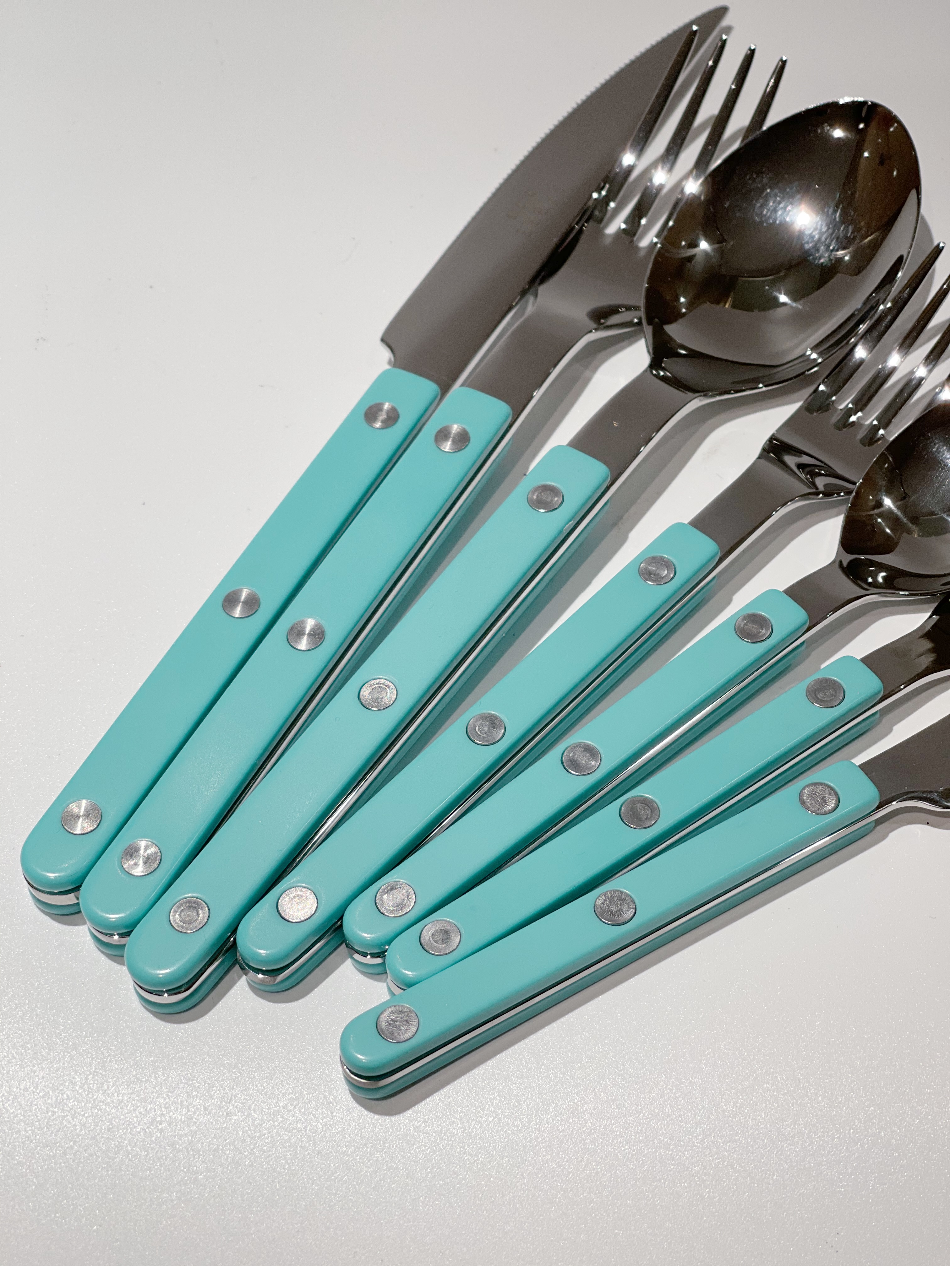 [YURUUI设计师]现货!法国Sabre Paris蓝色刀叉勺不锈钢西餐餐具-图2