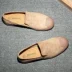 Mùa thu mới phiên bản Hàn Quốc của giày hàng ngày màu đen giày lười giày lười nam giày vải thấp một chân giày nam triều - Plimsolls