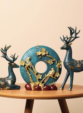 宏赫家居客厅梅花鹿乔迁礼摆件