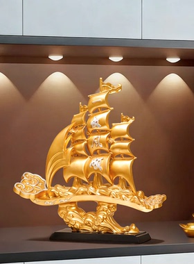 新中式一帆风顺帆船摆件送礼