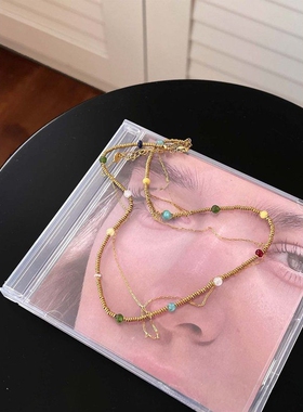 多层颜色稳定抗汗项链2层春款一条拿搭配彩色
