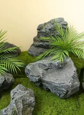 玻璃钢英德石鱼缸庭院造景假山枯