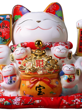 摇手大号收银台家居自动招财猫