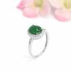 Guan Yu S925 silver inlaid natural A jade ring imperial green female ring jade jade jewelry S6082705