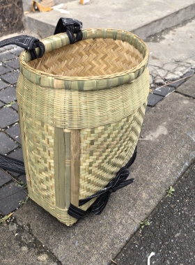 四川竹编双层背篼赶集买菜