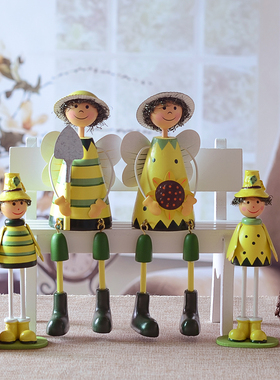 田园风创意吊脚娃娃向日葵小摆设