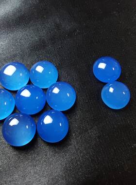 工厂玛瑙正蓝色玉髓精选天然戒面