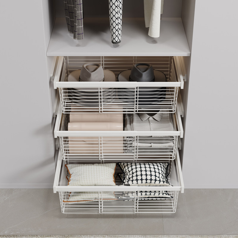 波洛特衣柜拉篮伸缩裤架衣橱柜内多功能推拉衣帽间收纳储物抽斗篮,淘宝优惠券,粉丝福利购,淘宝优惠卷