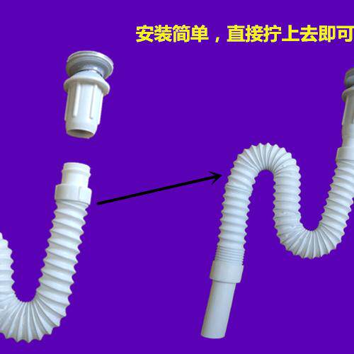 面盆/浴室柜连体下水器软管32mm/35mm外丝螺纹钢丝伸缩加长排水管,淘宝优惠券,粉丝福利购,淘宝优惠卷