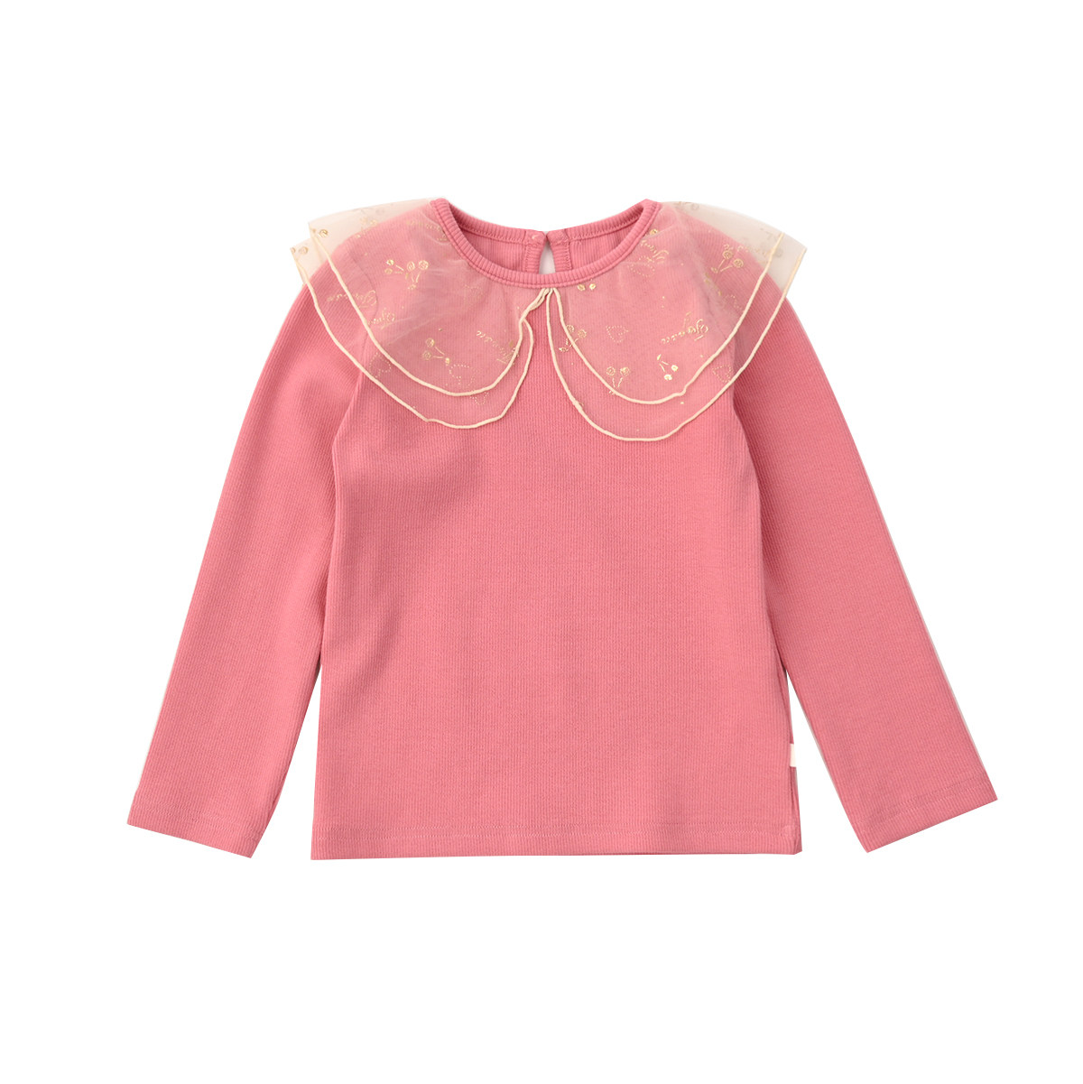 网纱娃娃领 儿童纯棉打底衫 女童长袖罗纹修身T恤 中童春秋款童装,淘宝优惠券,粉丝福利购,淘宝优惠卷