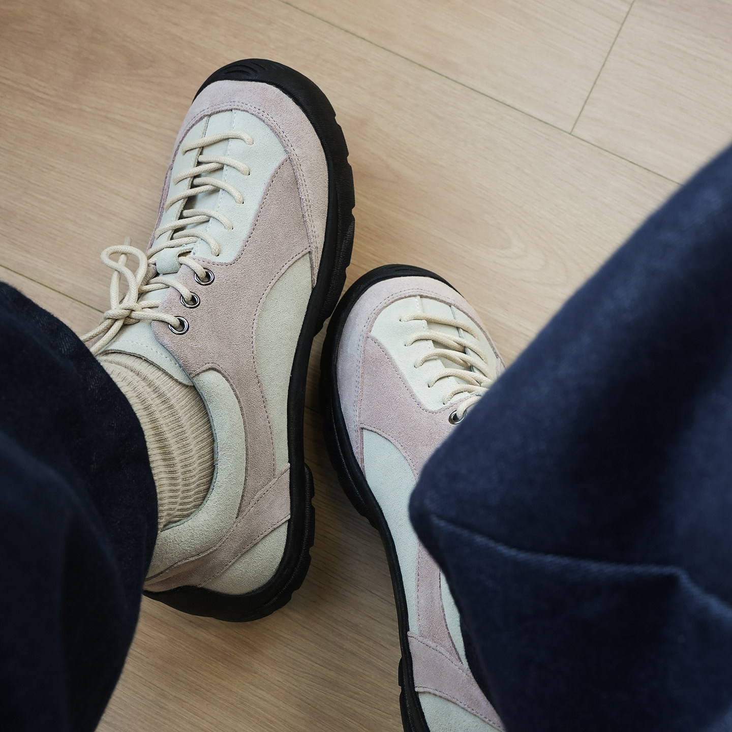 女士复古拼色平底真皮登山鞋 磨砂牛皮运动休闲鞋女鞋 秋k,淘宝优惠券,粉丝福利购,淘宝优惠卷