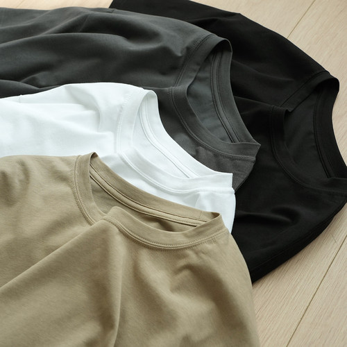 男士圆领短袖 薄款透气百搭T恤衫 基础款纯色休闲上衣 夏款男装 - 图0