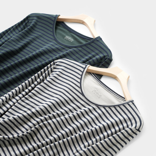 福利款 男士条纹圆领套装 秋衣秋裤 内衣家居套装秋冬款