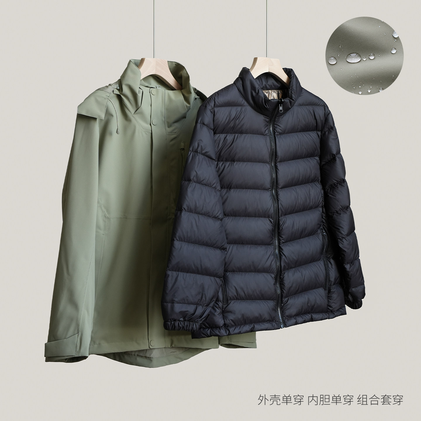 情侣款三合一冲锋衣 保暖鹅绒 男士90白鸭绒外套 女士摇粒绒夹克k,淘宝优惠券,粉丝福利购,淘宝优惠卷