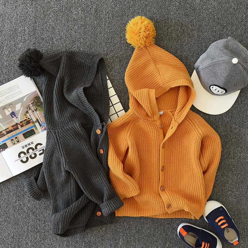 儿童可爱洋气外套 针织开衫连帽毛衣  男童女童 秋冬装,淘宝优惠券,粉丝福利购,淘宝优惠卷