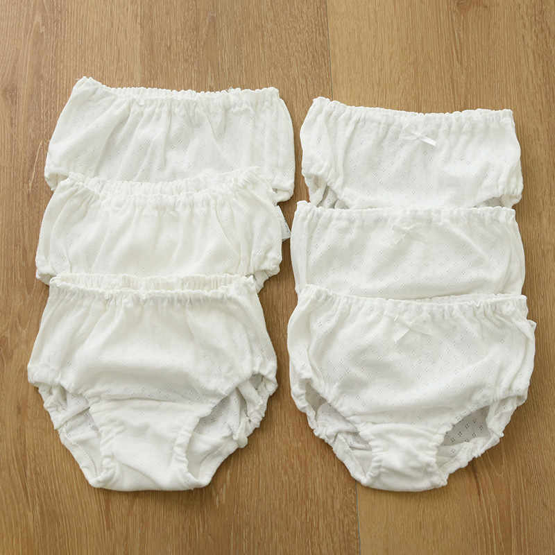 三件装 儿童白色内衣 男童女童纯棉网眼内裤面包裤透气舒适 A类 - 图0