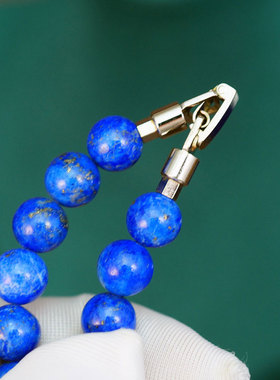 中古日本天然青金石正圆8mm项链首饰个性复古精美女独特气质绝版