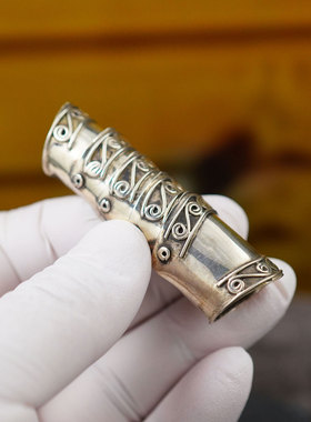 早期欧洲银匠纯银戒指925银标骑士盔甲戒5节锁子甲设计独特收藏级