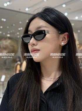 黑金made/时尚达人~26s高级感金属镜腿椭圆墨镜女防晒遮阳镜