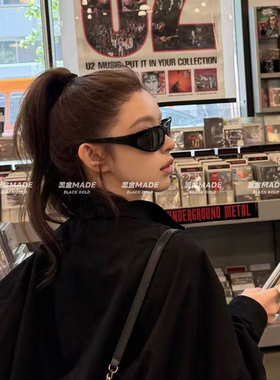 黑金made/Jennie同款~26s复古黑武士发箍墨镜女高级感防晒遮阳镜