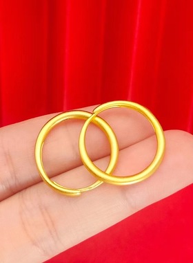 仿黄金戒指男女镀金古法传承素圈