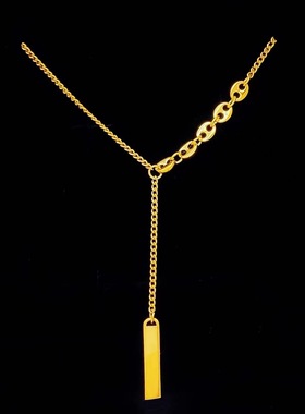 镀金马鞭链女士假黄金色项链