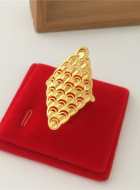 24k镀金仿越南沙金活口殴币戒指