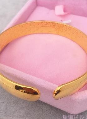 仿黄金光面手镯越南沙金手镯女