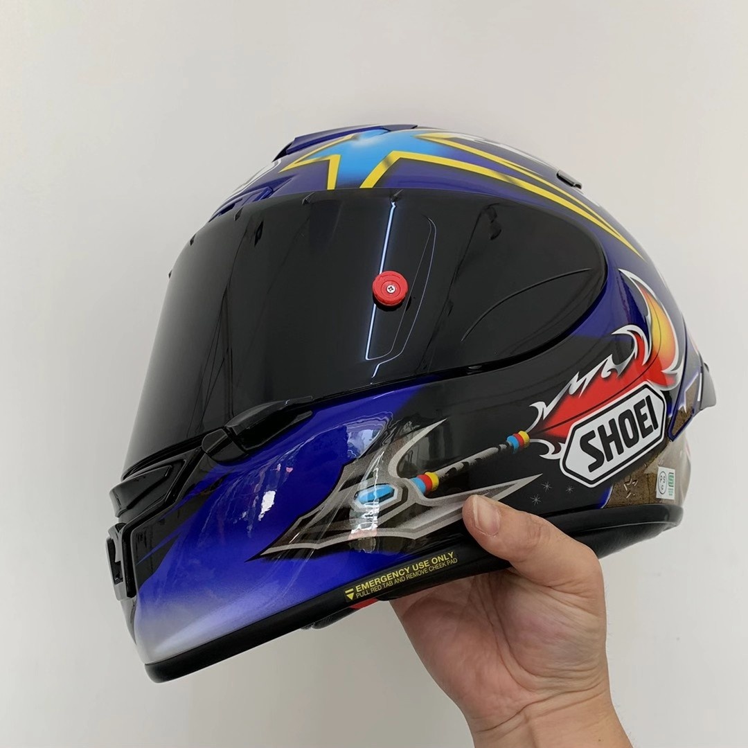 SHOEI X14 Z7 GT AIR 摩托车头盔 镜片 上的红色 竞技扣 - 图0