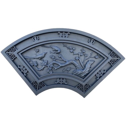 仿古扇形装饰墙pvc树脂合成影壁墙浮雕背景墙角花线条福字塑料品 - 图3