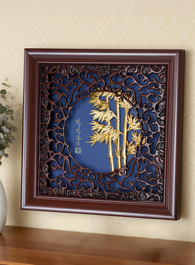 金箔画节节高升实木古典茶馆