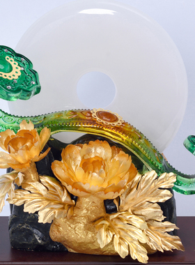 平安如意玉石扣送给光荣退休礼物