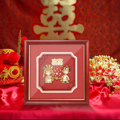 足金金箔画结婚礼物闺蜜朋友新人创意定制新婚庆礼品实用订婚纪念 - 图3